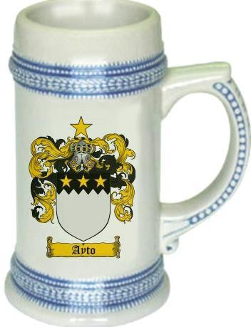 Ayto family crest stein coat of arms tankard mug