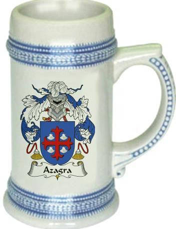 Azagra family crest stein coat of arms tankard mug