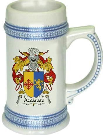 Azcarate family crest stein coat of arms tankard mug