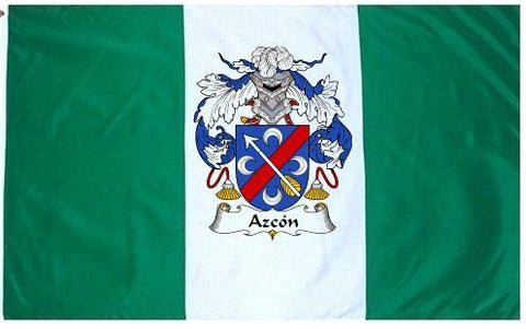 Azcon family crest coat of arms flag