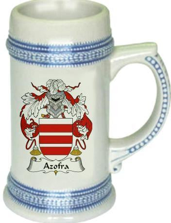 Azofra family crest stein coat of arms tankard mug