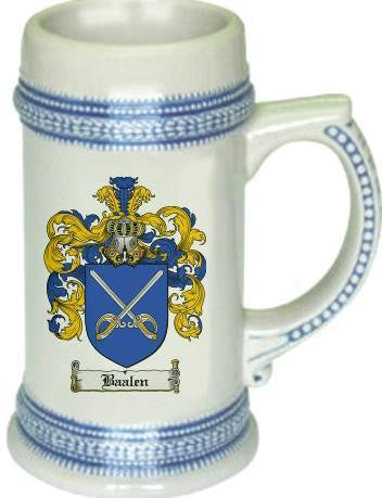 Baalen family crest stein coat of arms tankard mug