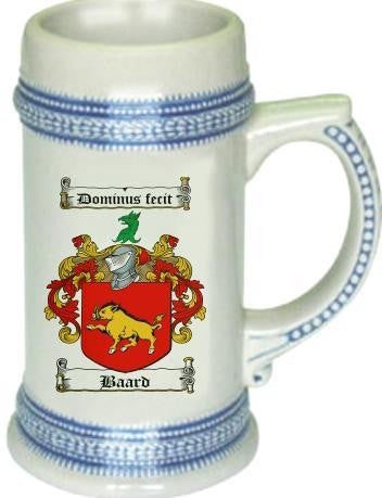 Baard family crest stein coat of arms tankard mug