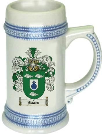 Baars family crest stein coat of arms tankard mug