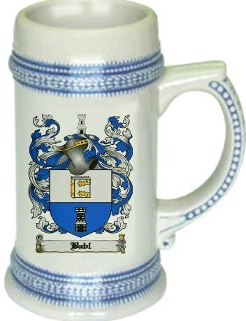 Babl family crest stein coat of arms tankard mug