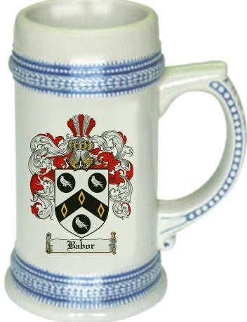 Babor family crest stein coat of arms tankard mug