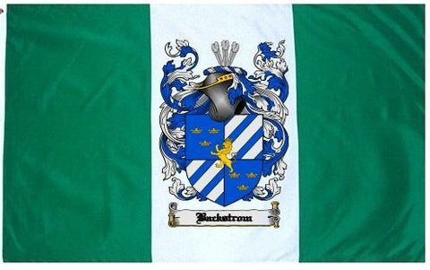 Backstrom family crest coat of arms flag