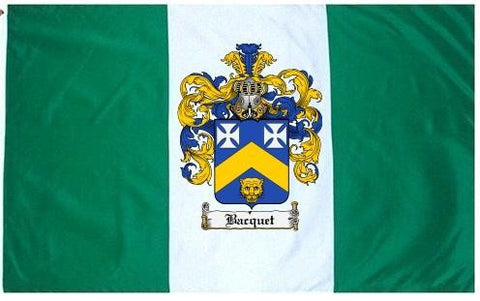 Bacquet family crest coat of arms flag