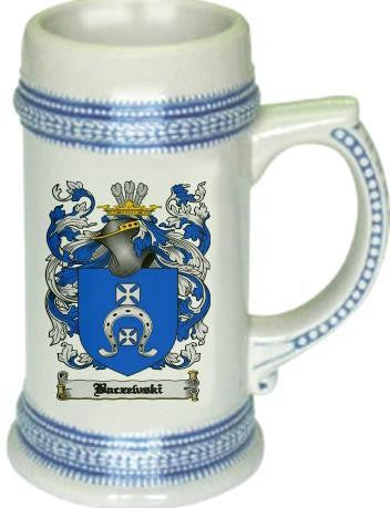 Baczewski family crest stein coat of arms tankard mug