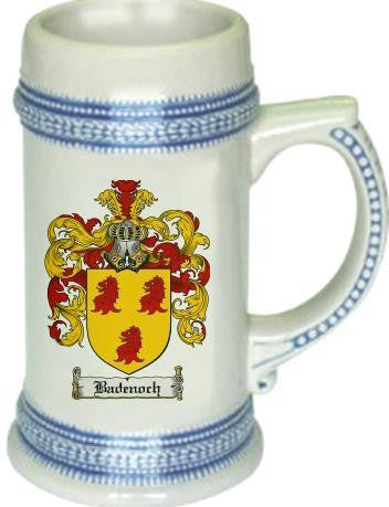 Badenoch family crest stein coat of arms tankard mug