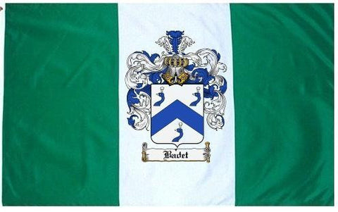 Badet family crest coat of arms flag