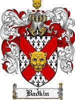 Badkin coat of arms family crest download