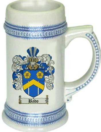 Bado family crest stein coat of arms tankard mug