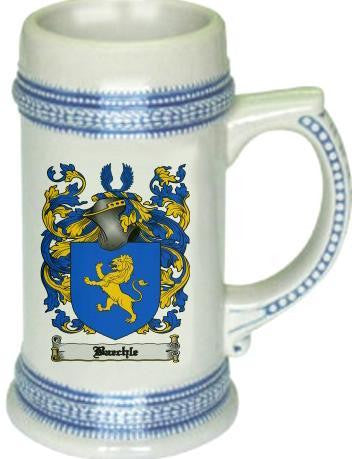 Baechle family crest stein coat of arms tankard mug