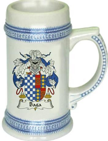 Baga family crest stein coat of arms tankard mug