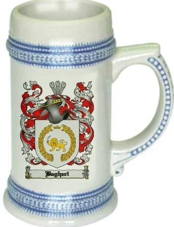 Bagheri family crest stein coat of arms tankard mug