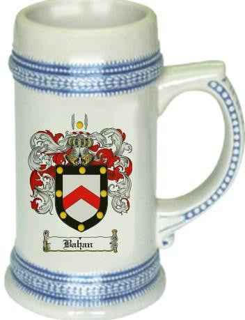 Bahan family crest stein coat of arms tankard mug