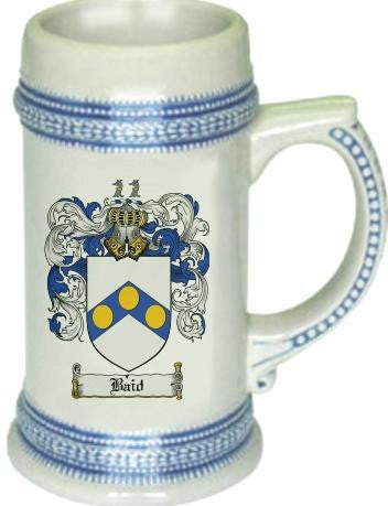 Baid family crest stein coat of arms tankard mug