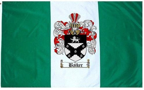 Baiker family crest coat of arms flag