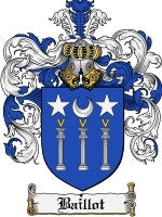 Baillot coat of arms family crest download