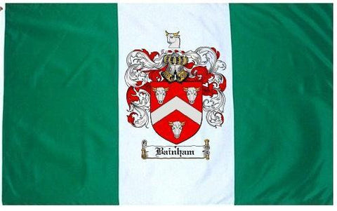 Bainham family crest coat of arms flag