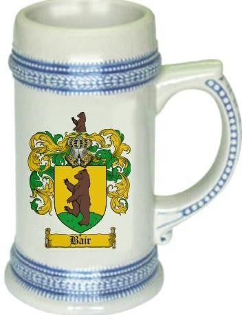 Bair family crest stein coat of arms tankard mug