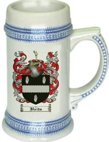 Baits family crest stein coat of arms tankard mug