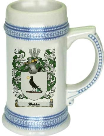 Bakka family crest stein coat of arms tankard mug