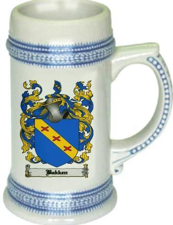 Bakken family crest stein coat of arms tankard mug
