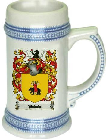 Bakula family crest stein coat of arms tankard mug