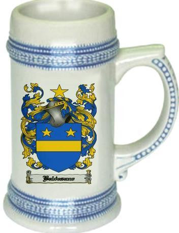 Baldasano family crest stein coat of arms tankard mug