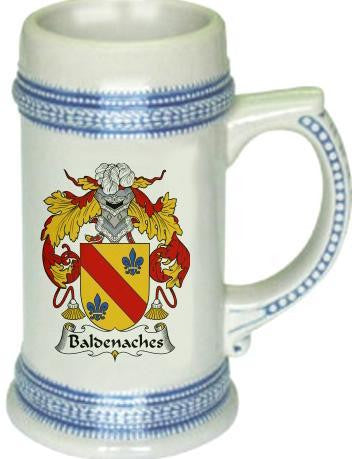 Baldenaches family crest stein coat of arms tankard mug
