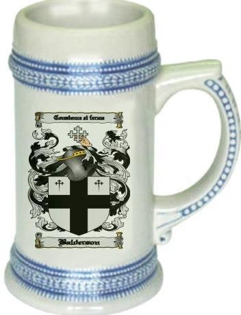 Balderson family crest stein coat of arms tankard mug