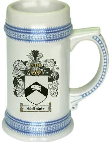 Balfowir family crest stein coat of arms tankard mug