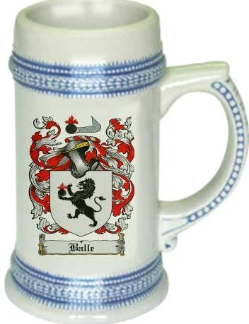 Balle family crest stein coat of arms tankard mug