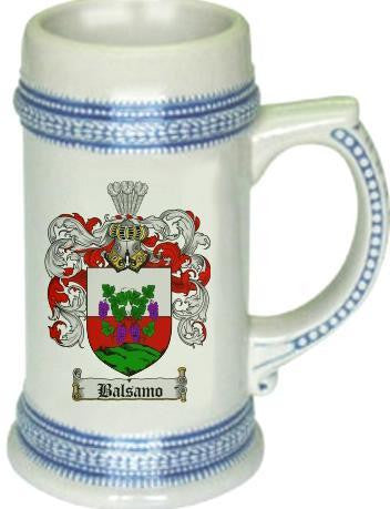 Balsamo family crest stein coat of arms tankard mug
