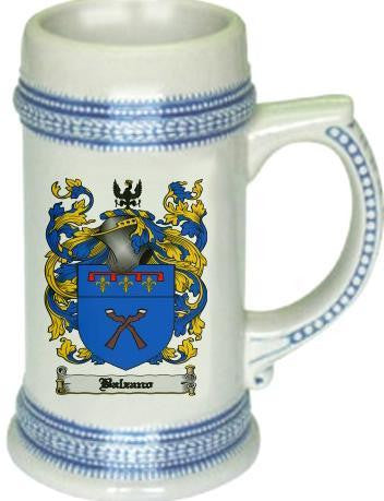 Balzano family crest stein coat of arms tankard mug