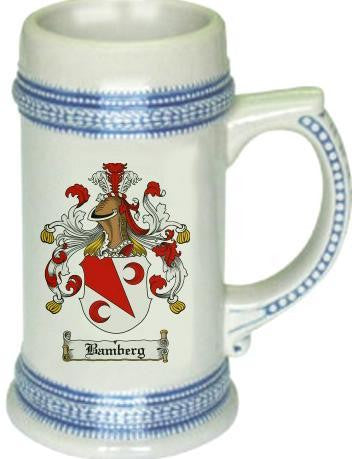 Bamberg family crest stein coat of arms tankard mug