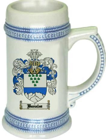 Banales family crest stein coat of arms tankard mug