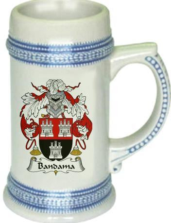 Bandama family crest stein coat of arms tankard mug