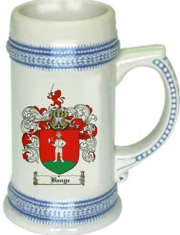 Bange family crest stein coat of arms tankard mug