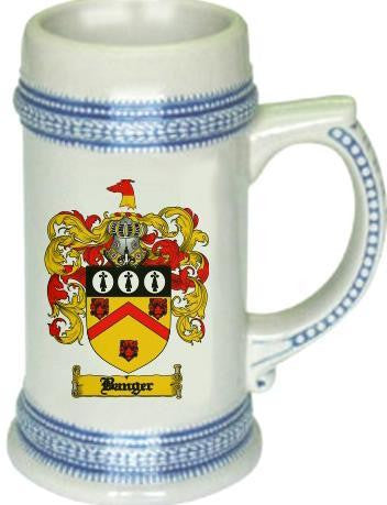 Banger family crest stein coat of arms tankard mug