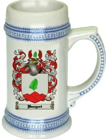 Bangert family crest stein coat of arms tankard mug