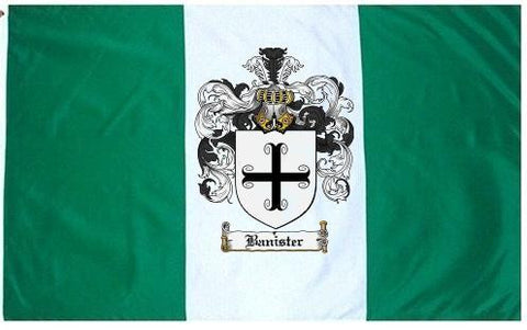 Banister family crest coat of arms flag