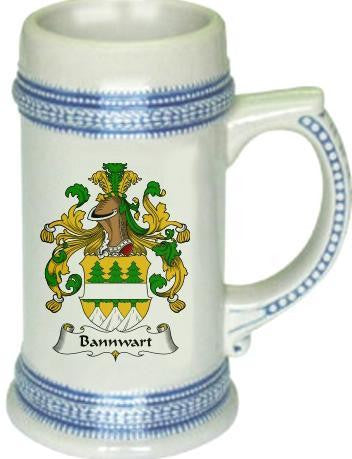 Bannwart family crest stein coat of arms tankard mug