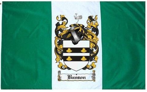 Banson family crest coat of arms flag