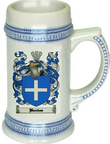 Bantos family crest stein coat of arms tankard mug