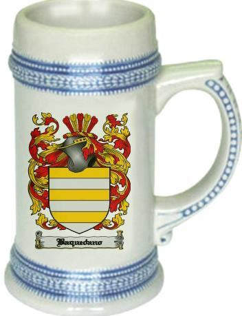 Baquedano family crest stein coat of arms tankard mug