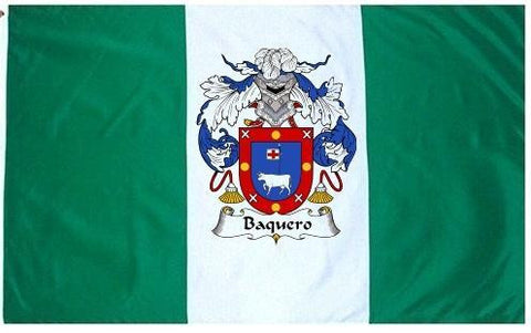 Baquero family crest coat of arms flag