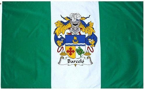 Barcelo family crest coat of arms flag